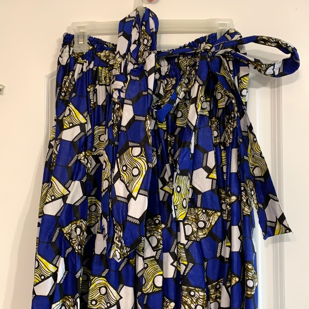 African Print Maxi Skirt with Headband